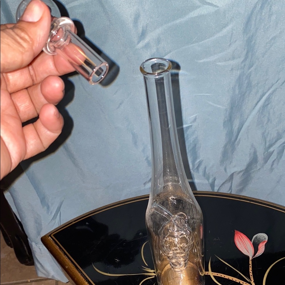 BX48 Vintage Elegant Glass Bottle with Silver Accents - Picture 2 of 7